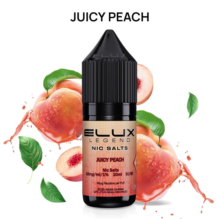 Juicy Peach Elux Legend Nic Salt 10ml