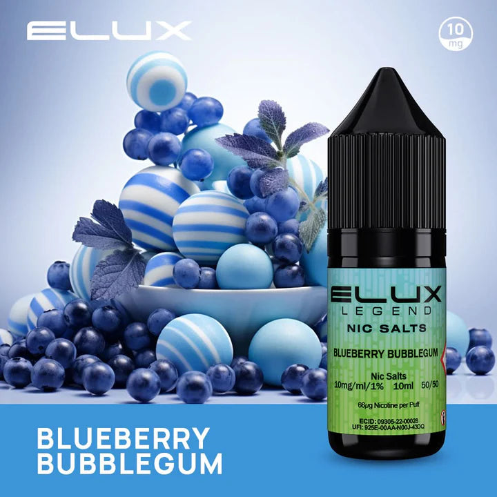 Blueberry Bubblegum Elux Legend Nic Salt 10ml