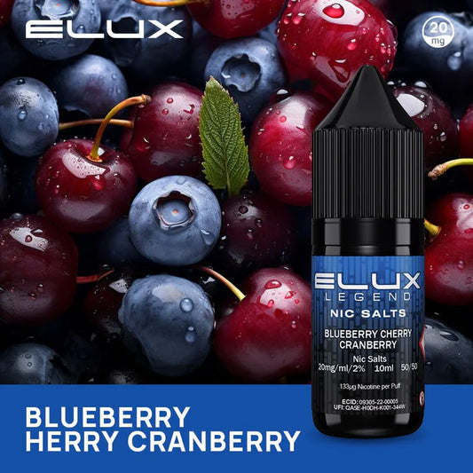 Blueberry Cherry Cranberry Elux Legend Nic Salt 10ml
