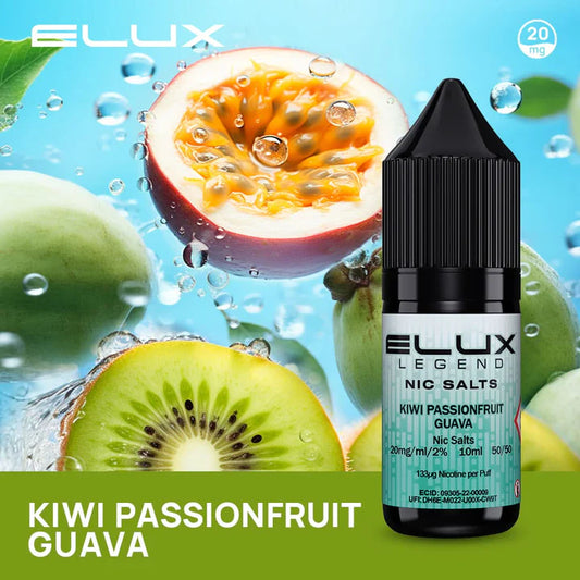 Kiwi Passionfruit Guava Elux Legend Nic Salt 10ml