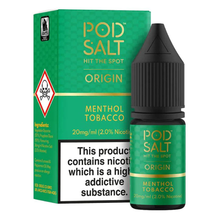 Menthol Tobacco Origin Nic Salt E-Liquid By Pod Salt Menthol Tobacco Origin Nic Salt E-Liquid By Pod Salt