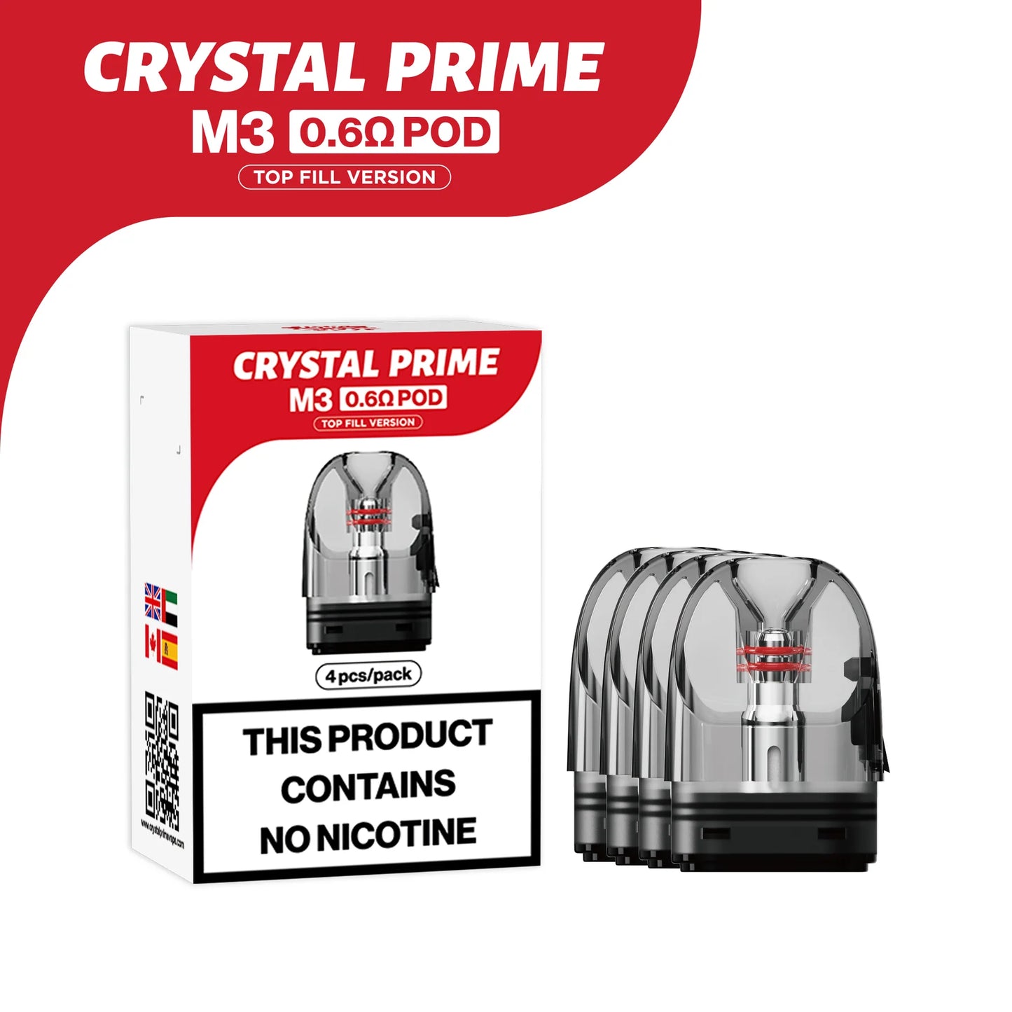 Crystal Prime M3 Replacement Pods (Pack of 4)