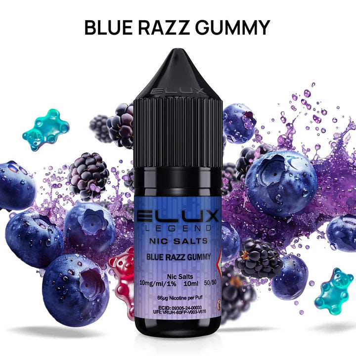 Blue Razz Gummy Elux Legend Nic Salt 10ml