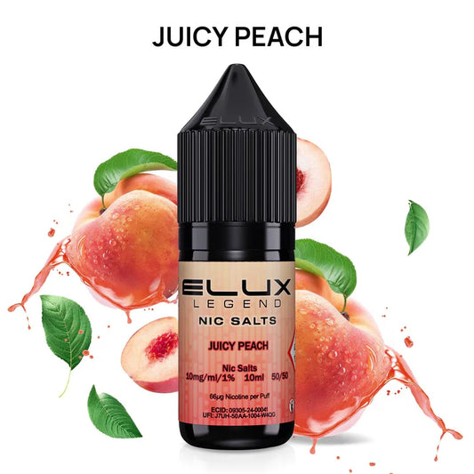 Juicy Peach Elux Legend Nic Salt-10ml (Buy One Get One Free)