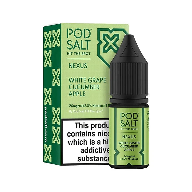 White Grape Cucumber Apple Nexus Nic Salt E-Liquid By Pod Salt