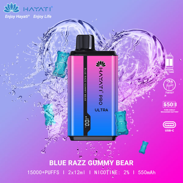 Blue Razz Gummy Bear Hayati Pro Ultra 15000 Disposable Vape