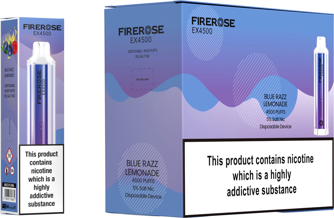 Elux Firerose EX4500 Puffs Disposable Vape Box Of 10 At £85
