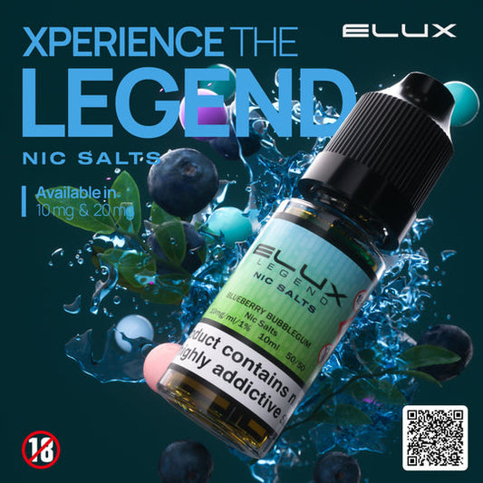 Blueberry Bubblegum Nic Salt E-Liquid By Elux Legend