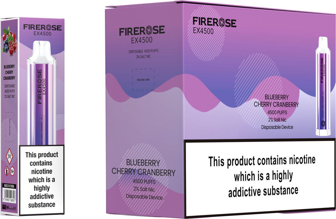 Elux Firerose EX4500 Puffs Disposable Vape Box Of 10 At £85