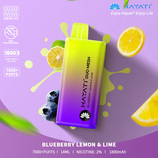 Blueberry Lemon & Lime Hayati Duo Mesh 7000 Disposable Vape