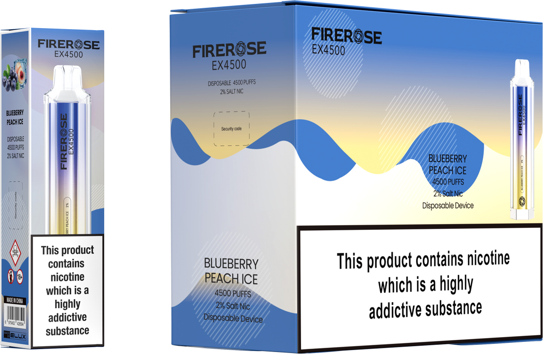 Elux Firerose EX4500 Puffs Disposable Vape Box Of 10 At £85