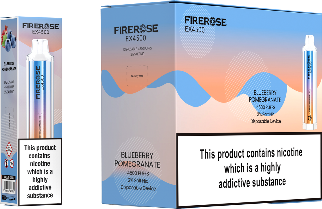 Elux Firerose EX4500 Puffs Disposable Vape Box Of 10 At £85