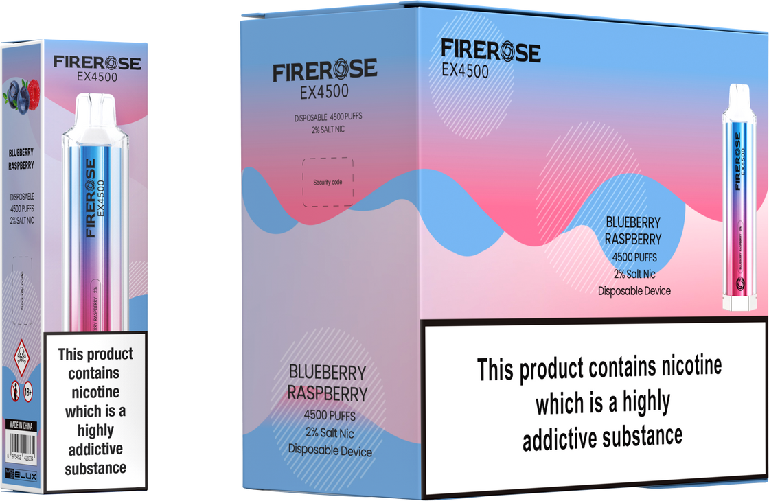 Elux Firerose EX4500 Puffs Disposable Vape Box Of 10 At £85