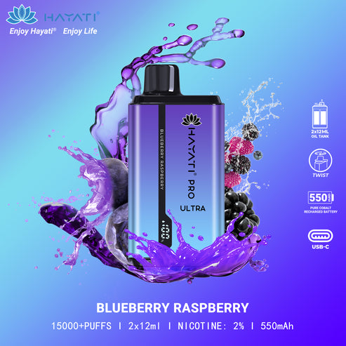 Blueberry Raspberry Hayati Pro Ultra 15000 Disposable Vape