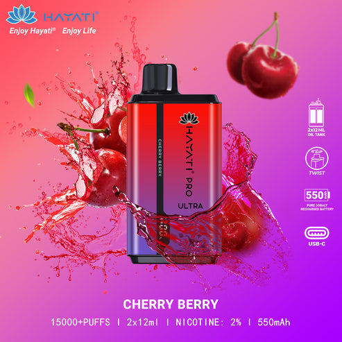 Cherry berry Hayati Pro Ultra 15000 Disposable Vape