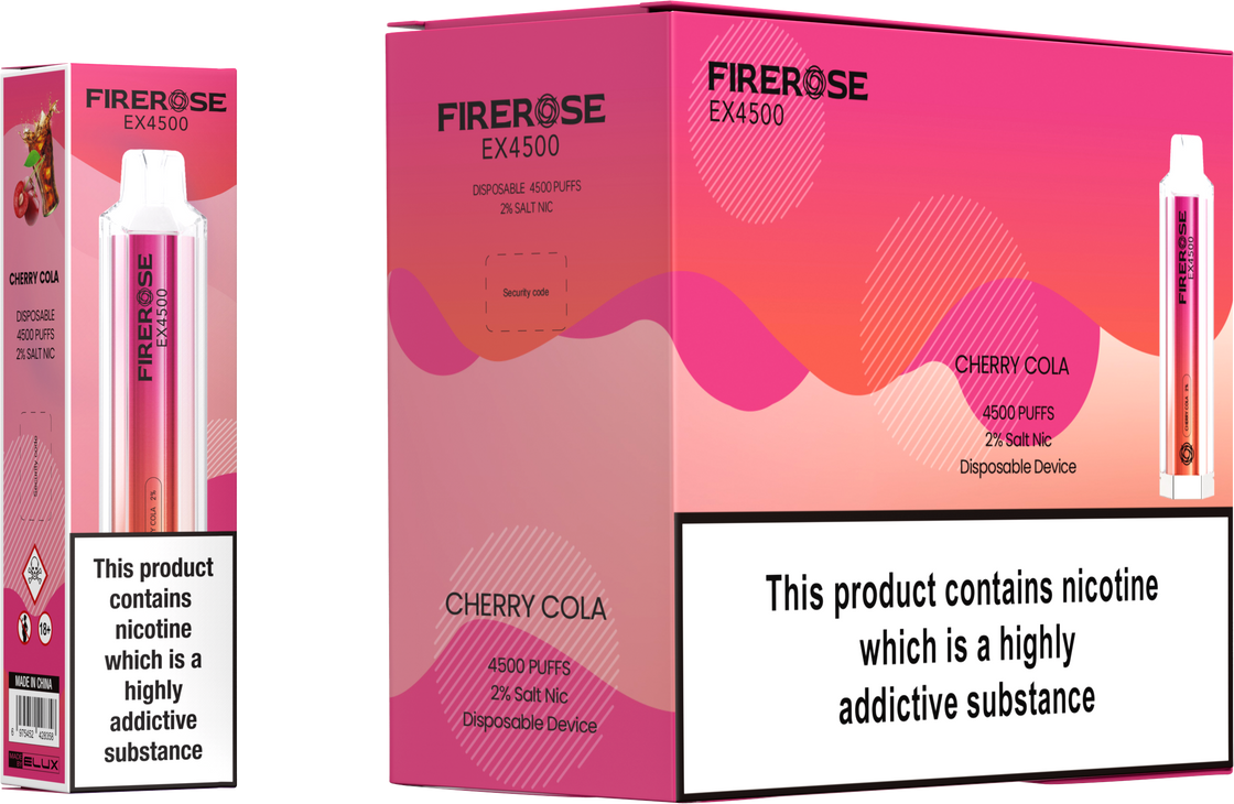 Elux Firerose EX4500 Puffs Disposable Vape Box Of 10 At £85