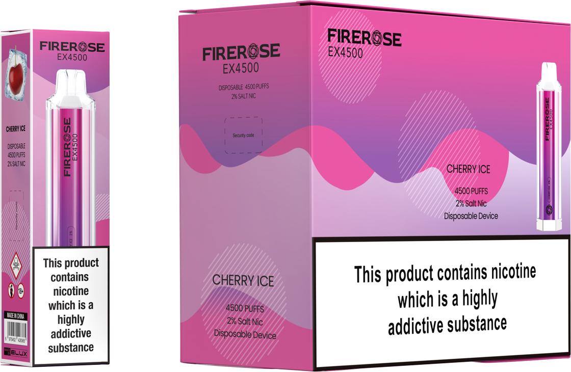 Elux Firerose EX4500 Puffs Disposable Vape Box Of 10 At £85