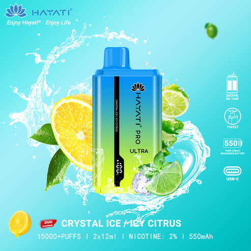 Crystal Ice / Icy Citrus Hayati Pro Ultra 15000 Disposable Vape
