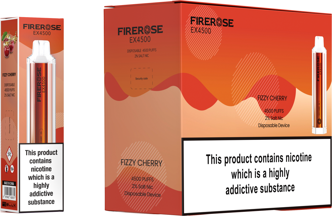 Elux Firerose EX4500 Puffs Disposable Vape Box Of 10 At £85