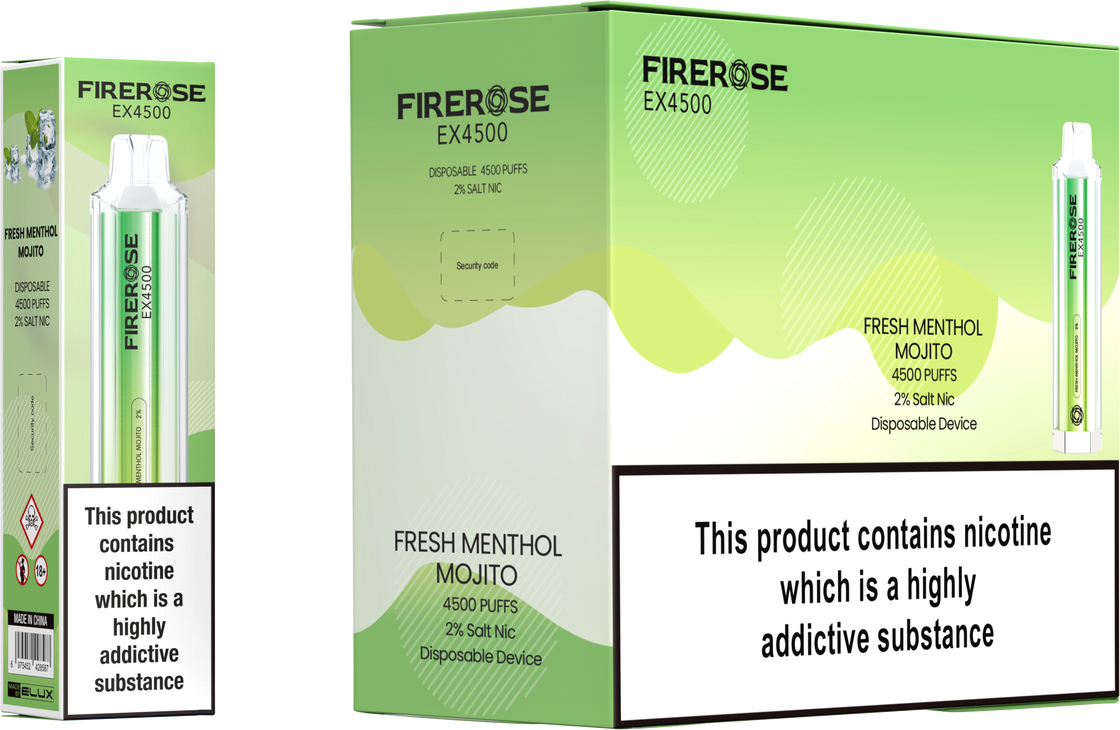 Elux Firerose EX4500 Puffs Disposable Vape Box Of 10 At £85