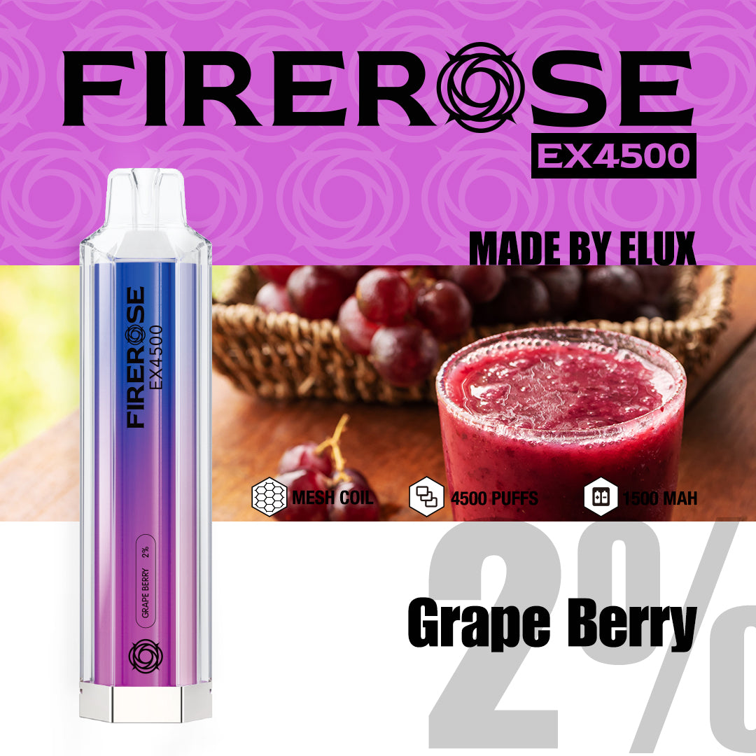 Grape Berry Elux FireRose EX4500 Disposable Vape