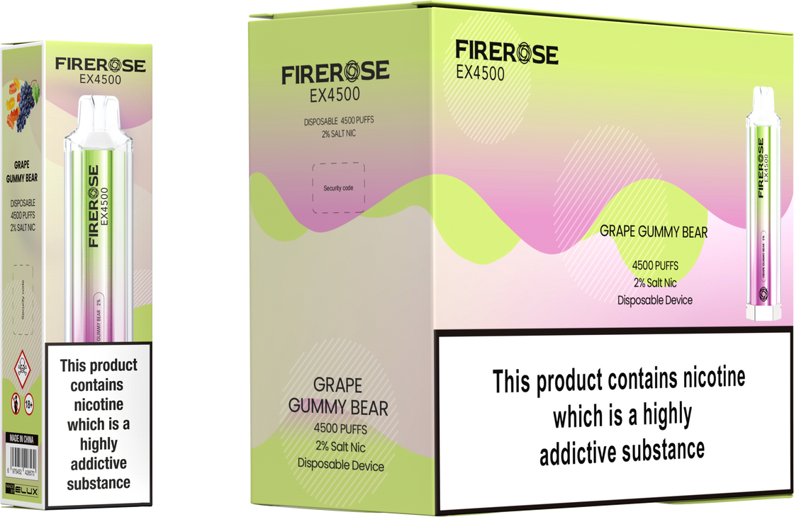 Elux Firerose EX4500 Puffs Disposable Vape Box Of 10 At £85