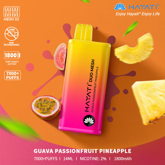 Guava Passionfruit Pineapple Hayati Duo Mesh 7000 Disposable Vape