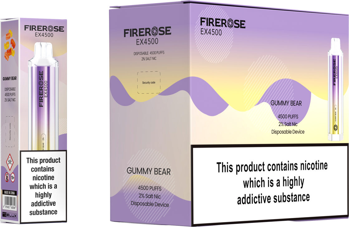 Elux Firerose EX4500 Puffs Disposable Vape Box Of 10 At £85