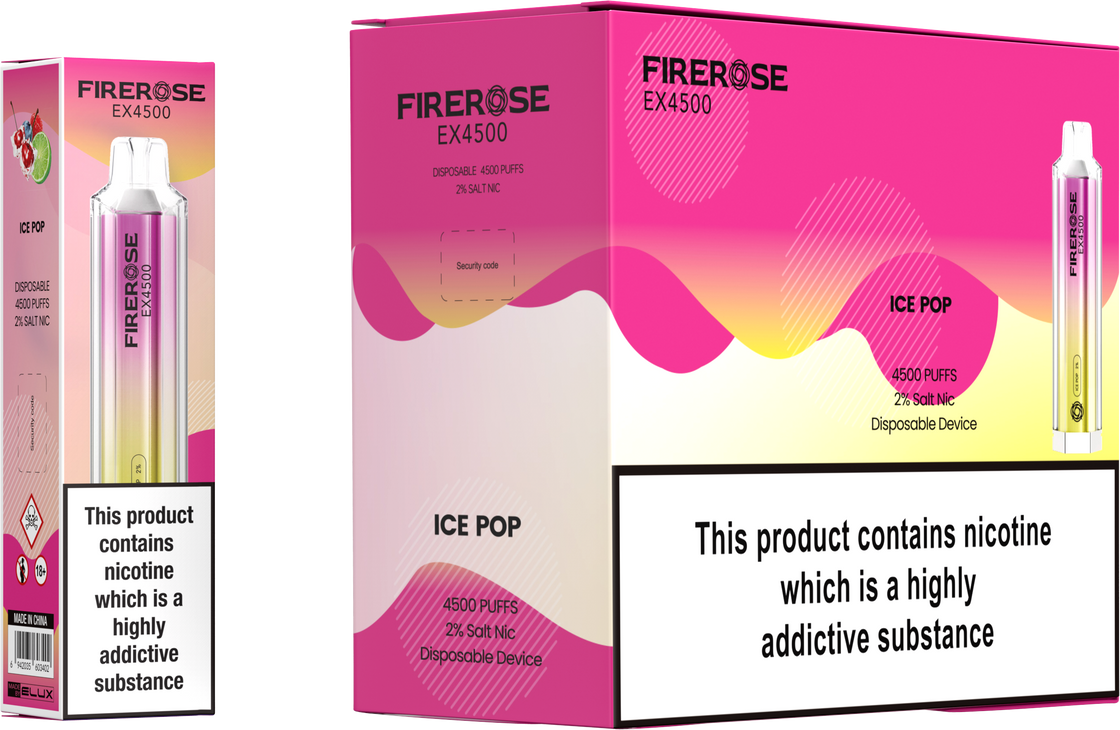 Elux Firerose EX4500 Puffs Disposable Vape Box Of 10 At £85
