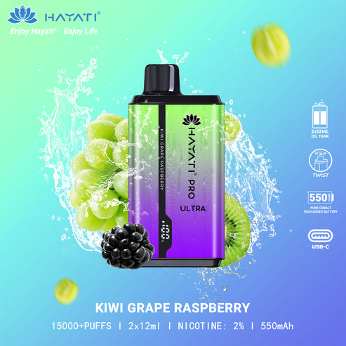 Kiwi Grape Raspberry Hayati Pro Ultra 15000 Disposable Vape