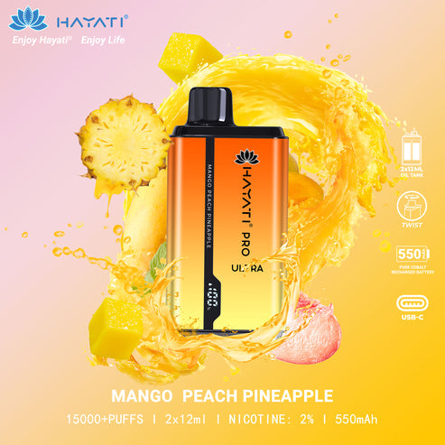 Mango Peach Pineapple Hayati Pro Ultra 15000 Disposable Vape