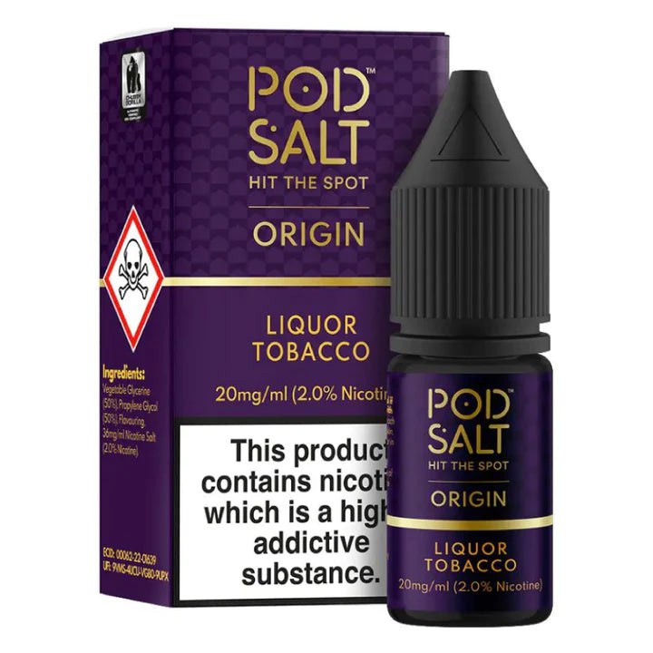 Liquor Tobacco Origin Nic Salt E-Liquid By Pod Salt