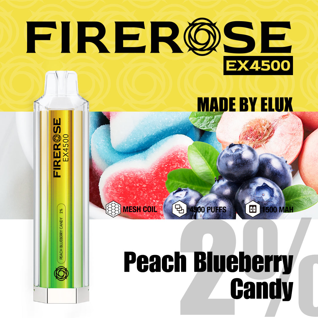 Peach Blueberry Candy Elux FireRose EX4500 Disposable Vape