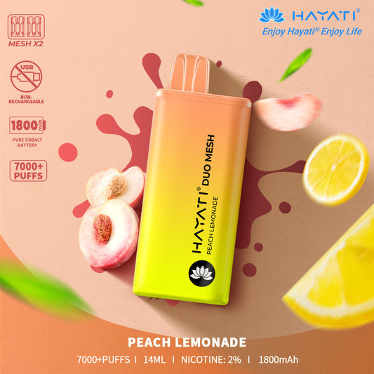 Peach Lemonade Hayati Duo Mesh 7000 Disposable Vape
