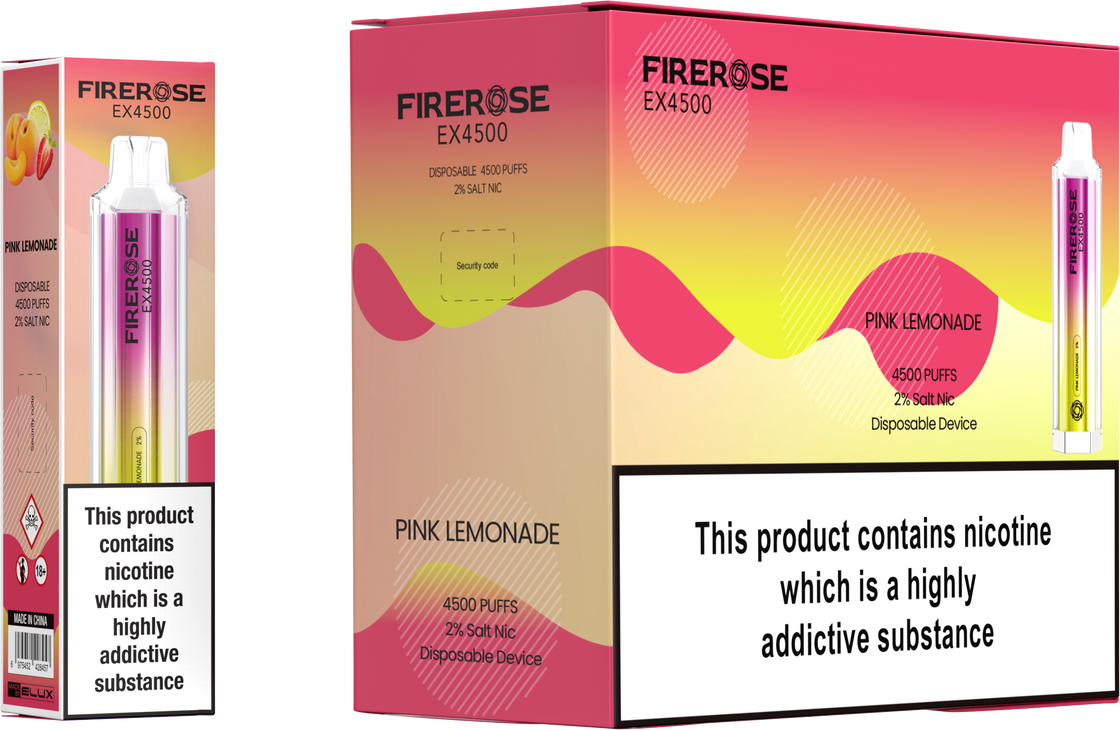 Elux Firerose EX4500 Puffs Disposable Vape Box Of 10 At £85