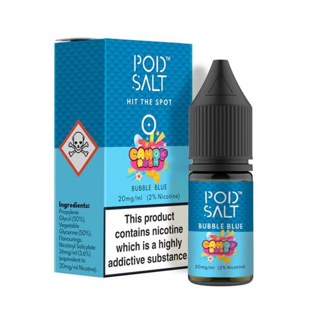 Bubble Blue 20mg Nic Salt E-Liquid By Pod Salt
