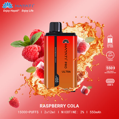 Raspberry Cola Hayati Pro Ultra 15000 Disposable Vape