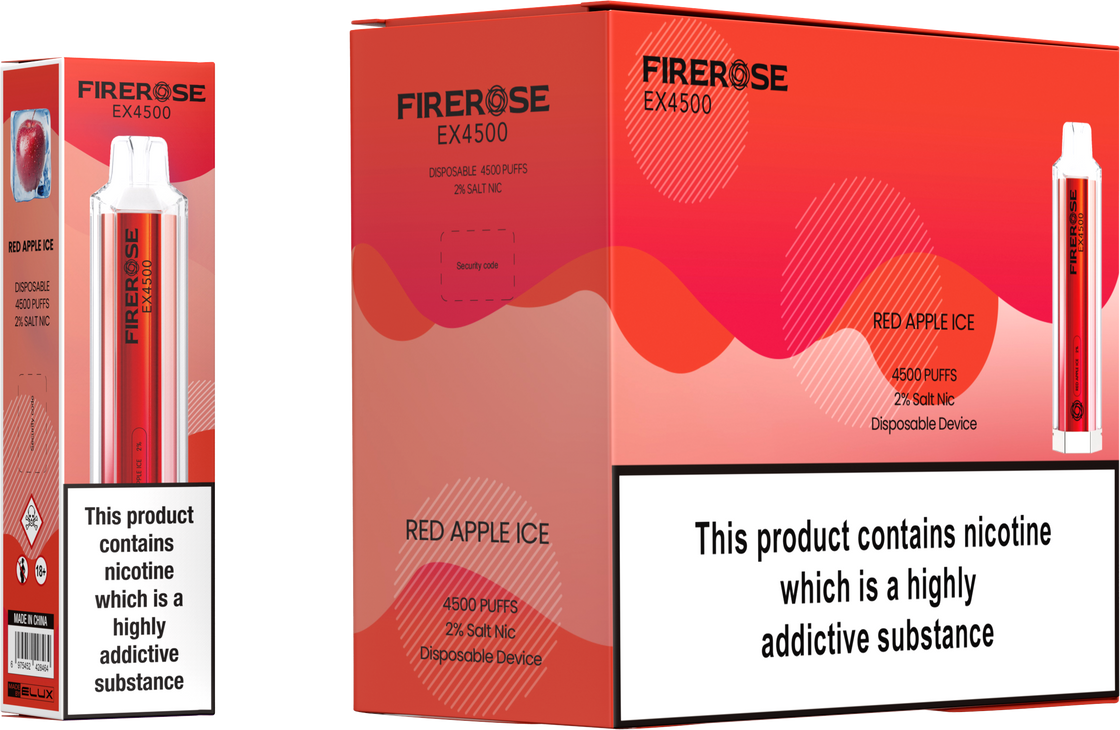 Elux Firerose EX4500 Puffs Disposable Vape Box Of 10 At £85