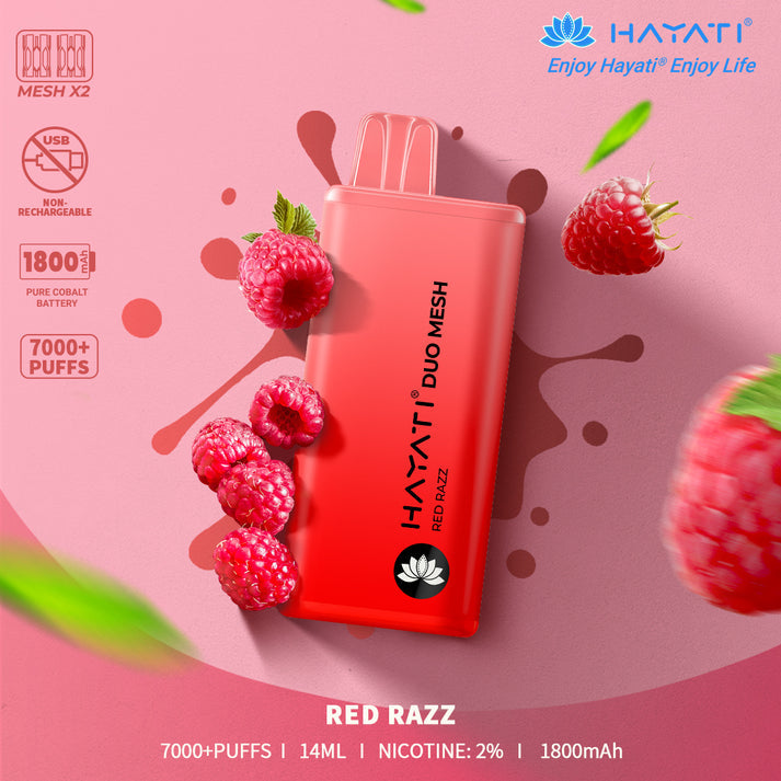 Red Razz Hayati Duo Mesh 7000 Disposable Vape