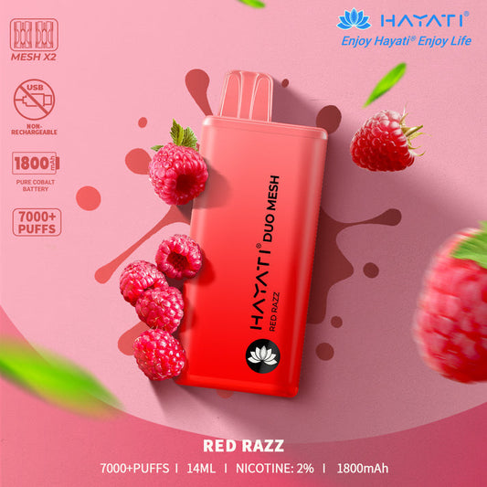 Red Razz Hayati Duo Mesh 7000 Disposable Vape