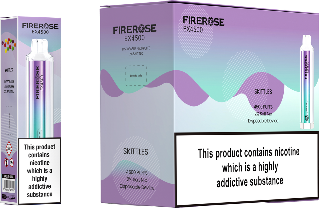 Elux Firerose EX4500 Puffs Disposable Vape Box Of 10 At £85