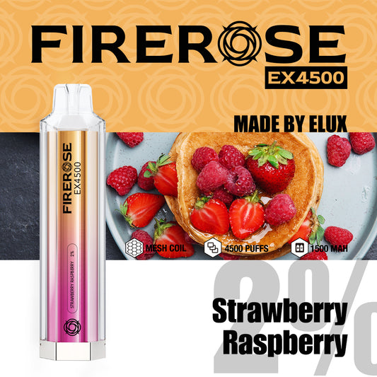 Strawberry Raspberry Elux FireRose EX4500 Disposable Vape