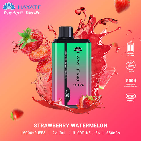 Strawberry Watermelon Hayati Pro Ultra 15000 Disposable Vape