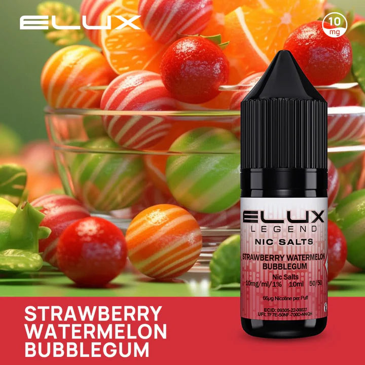 Strawberry Watermelon Bubblegum Elux Legend Nic Salt 10ml