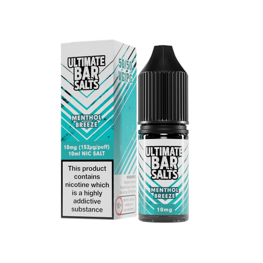 Menthol Breeze Nic Salt E-Liquid By Ultimate Bar Salts