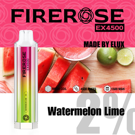 Watermelon Lime Elux FireRose EX4500 Disposable Vape
