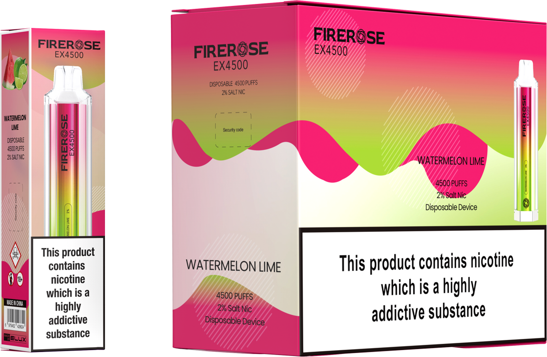 Elux Firerose EX4500 Puffs Disposable Vape Box Of 10 At £85