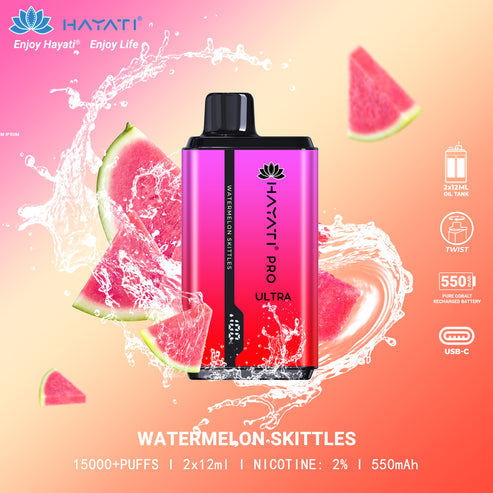 Watermelon Skittles Hayati Pro Ultra 15000 Disposable Vape