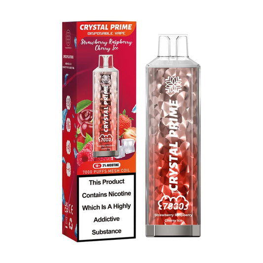 Strawberry Raspberry Cherry Ice 3d Crystal Prime 7000 Disposable Vape