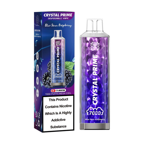 Blue Sour Raspberry 3d Crystal Prime 7000 Disposable Vape